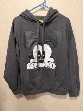 Disney Black Gray Mickey Mouse Hoodie Sweatshirt